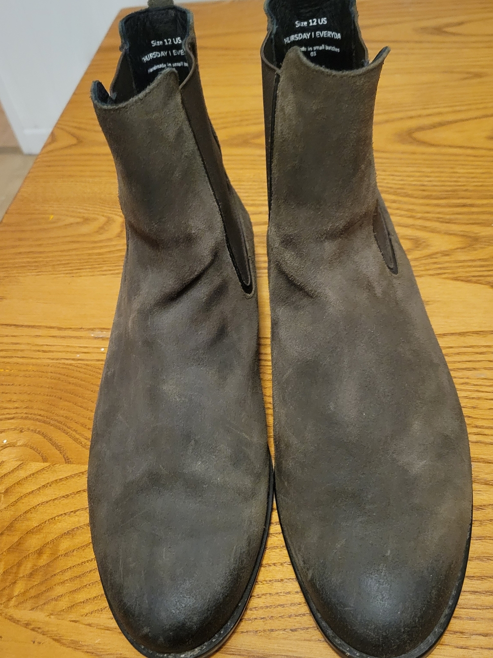 Thursday Boot Co. Chelsea Suede Ankle Boots In Tobacco. Size 12 Womens - Picture 4 of 9